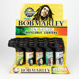 StriKo | Bob Marley Easy Grip single flame Refillable Torch lighter Display of 15