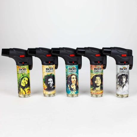 StriKo | Bob Marley Easy Grip single flame Refillable Torch lighter Display of 15