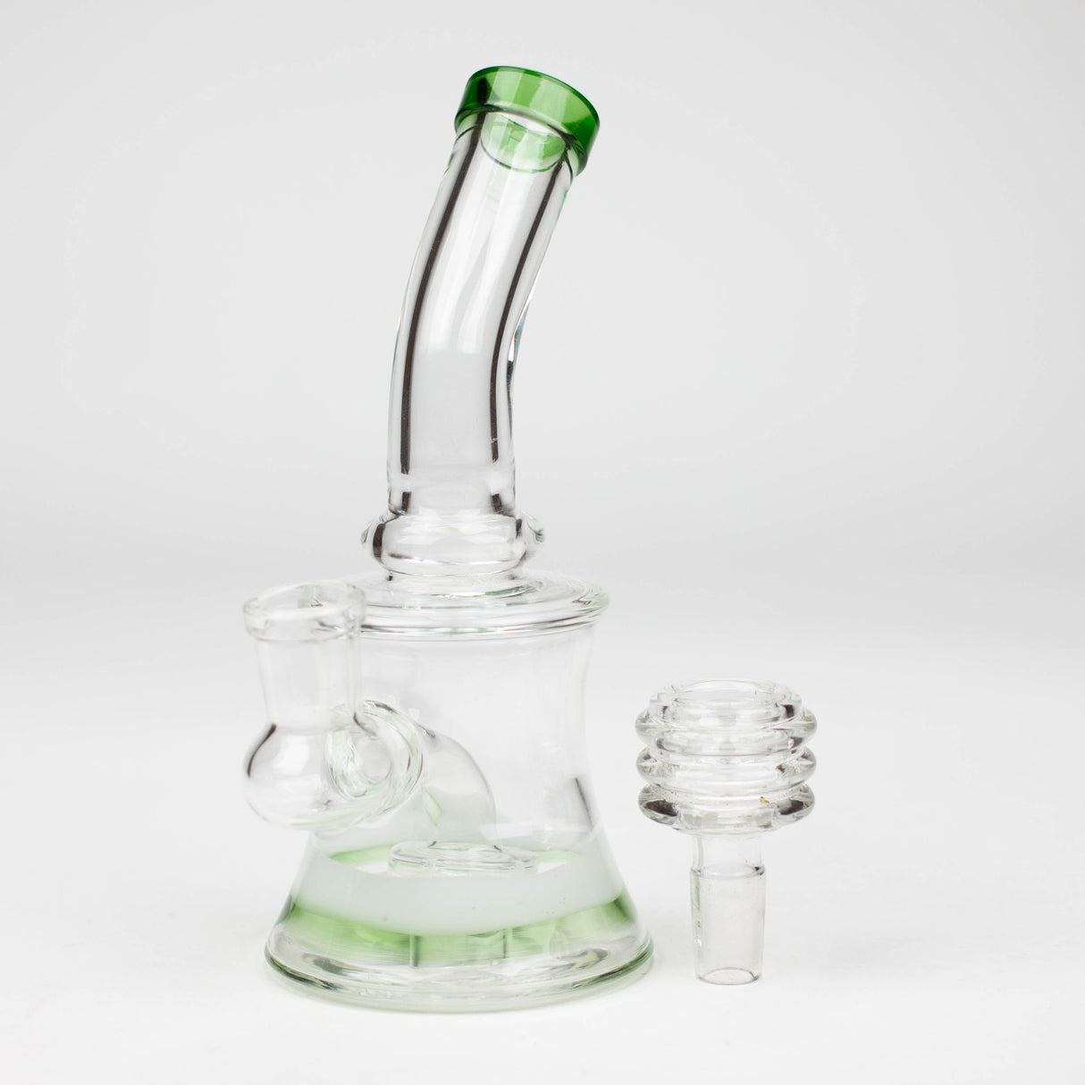 6.5" bent neck glass bong with diffuser