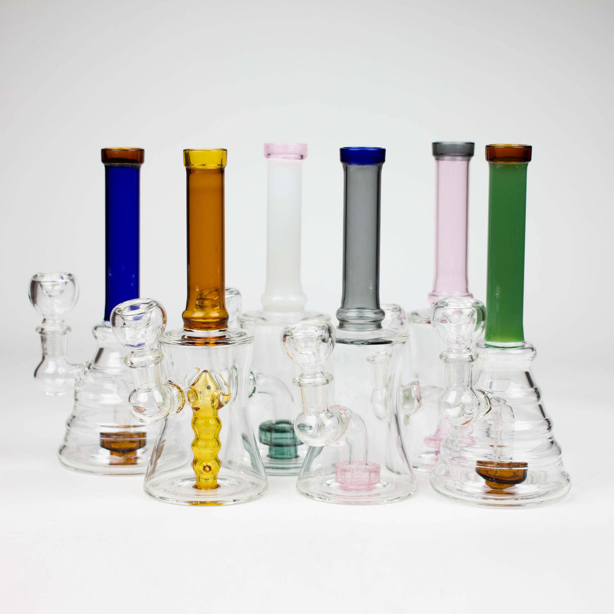 8" color tube glass bong with diffuser