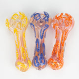 4.5" Gold fumed glass hand pipe pack of 2