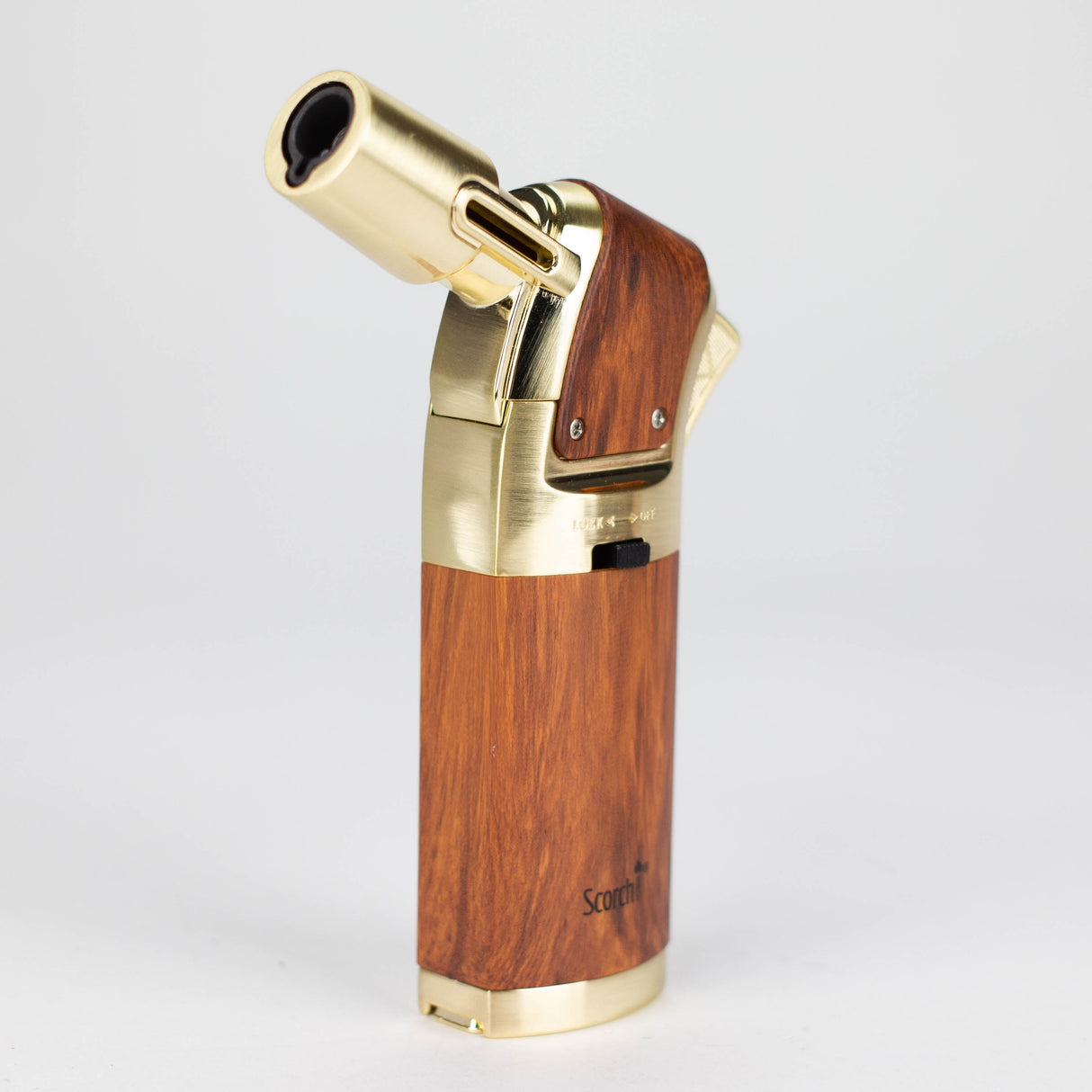 Scorch Torch |  5.25″ 45 degree Single flame Wooden  torch lighter [61715-1]