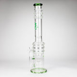 H2O | 18" 7mm glass bong with double layer honeycomb [H2O-5015] Glass Bong Canadian Distributor Green