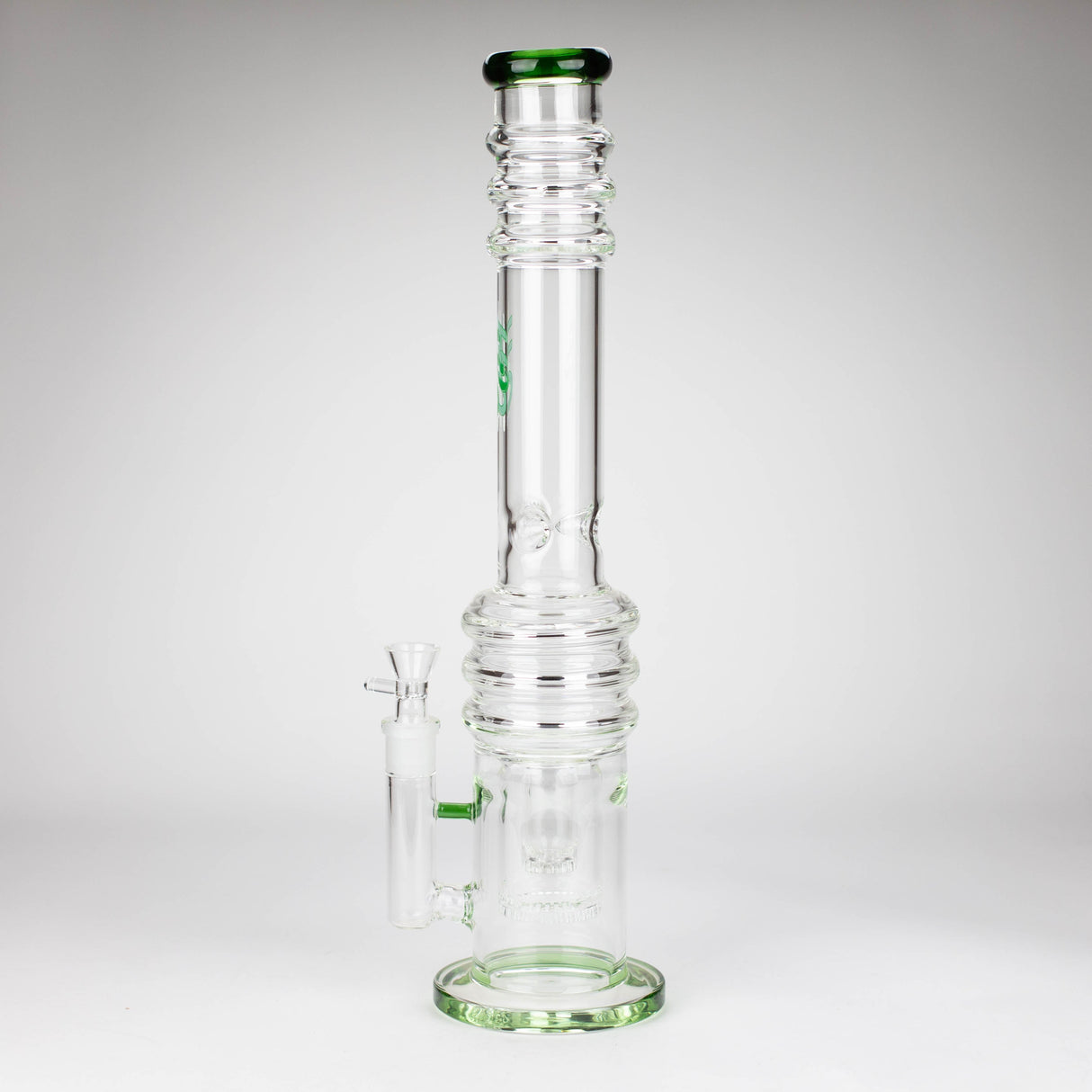 H2O | 18" 7mm glass bong with double layer honeycomb [H2O-5015] Glass Bong Canadian Distributor