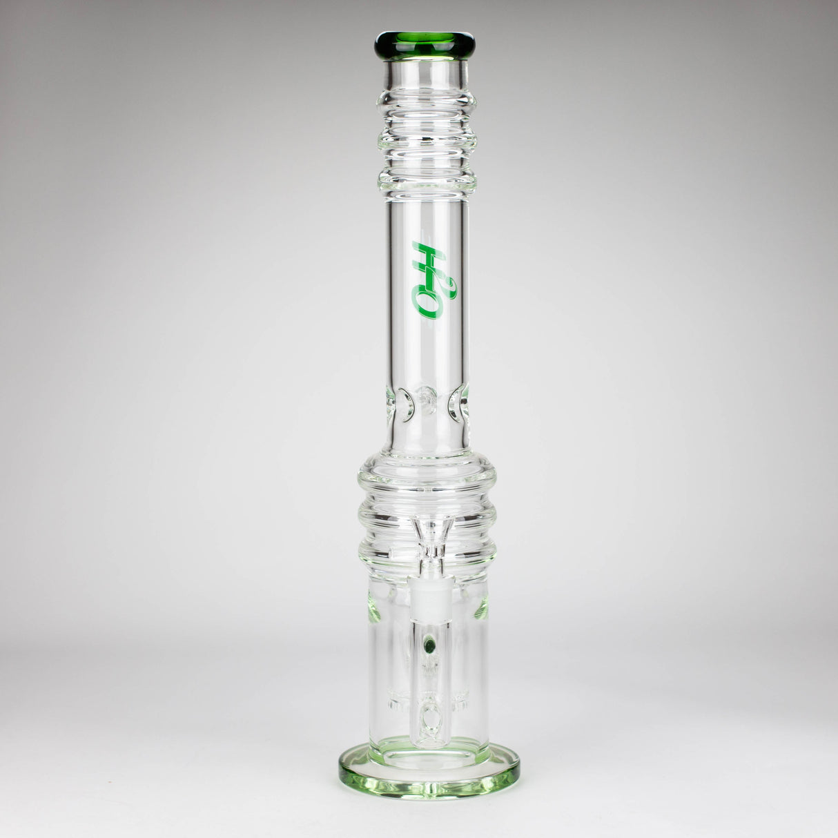 H2O | 18" 7mm glass bong with double layer honeycomb [H2O-5015] Glass Bong Canadian Distributor