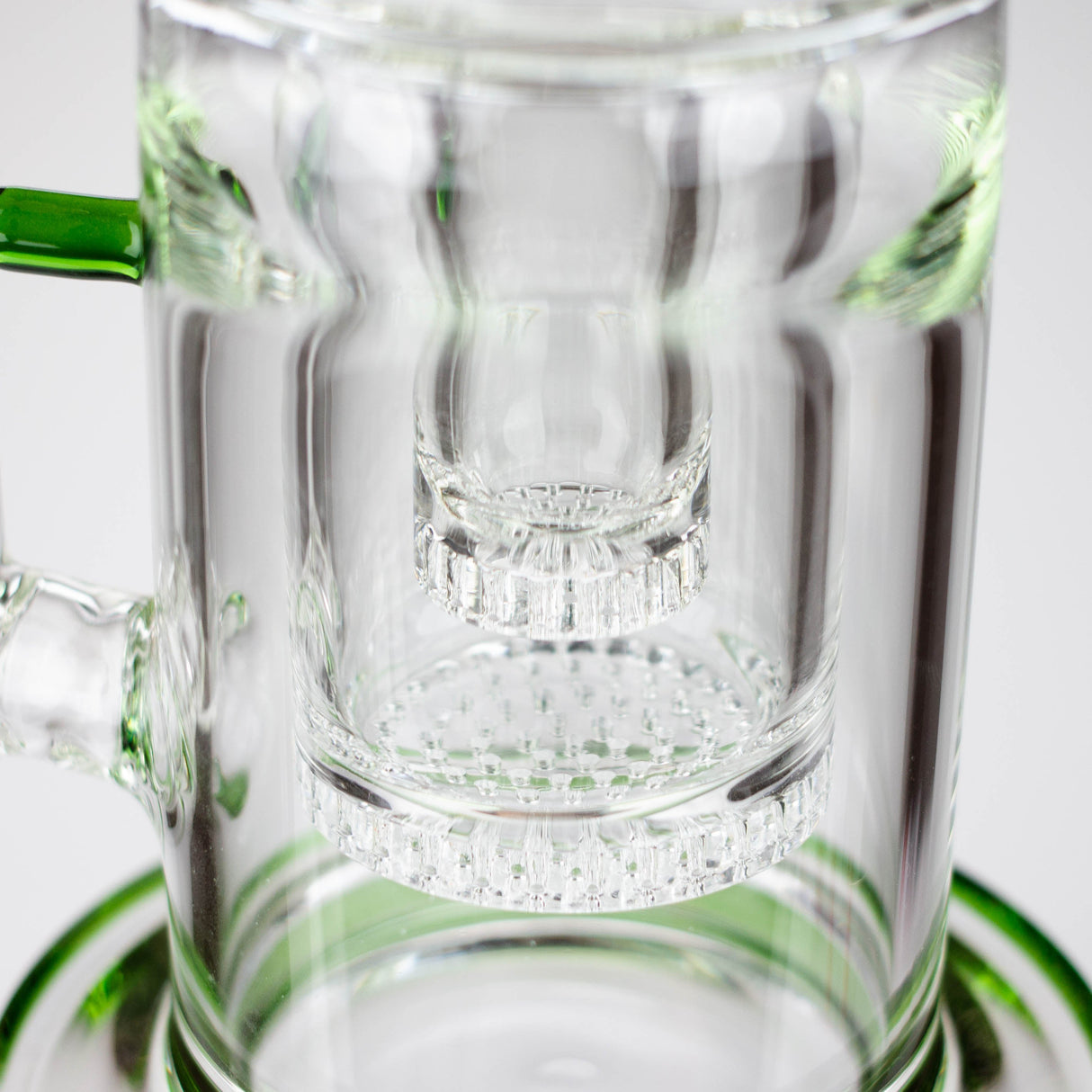 H2O | 18" 7mm glass bong with double layer honeycomb [H2O-5015] Glass Bong Canadian Distributor
