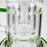 H2O | 18" 7mm glass bong with double layer honeycomb [H2O-5015] Glass Bong Canadian Distributor