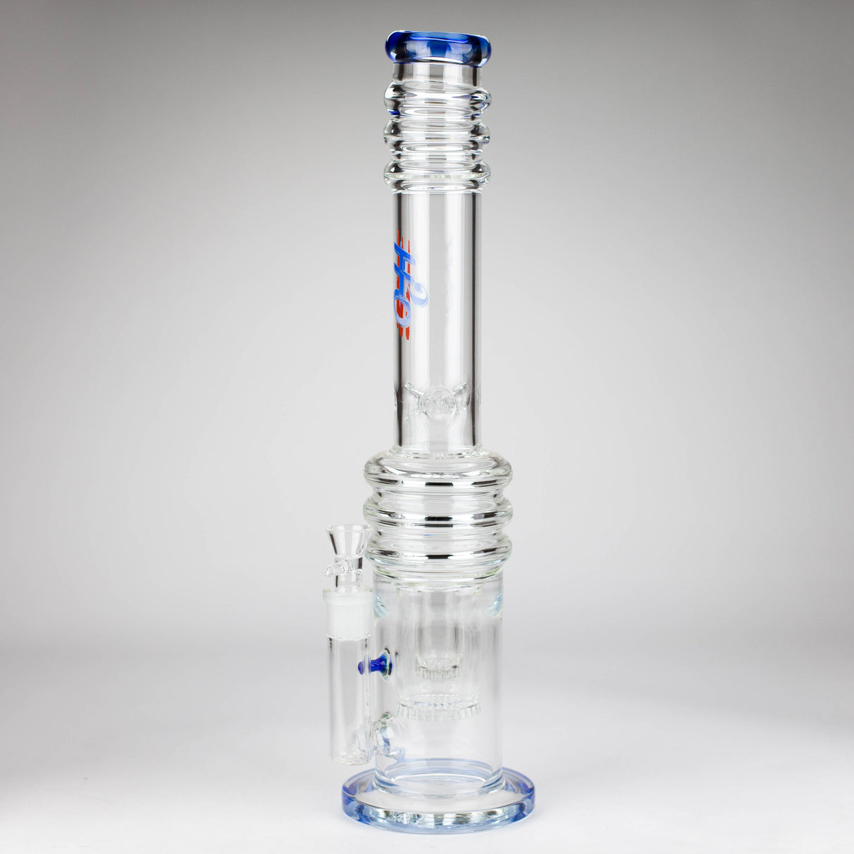 H2O | 18" 7mm glass bong with double layer honeycomb [H2O-5015] Glass Bong Canadian Distributor Blue