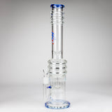 H2O | 18" 7mm glass bong with double layer honeycomb [H2O-5015] Glass Bong Canadian Distributor Blue