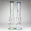 H2O | 18" 7mm glass bong with double layer honeycomb [H2O-5015] Glass Bong Canadian Distributor