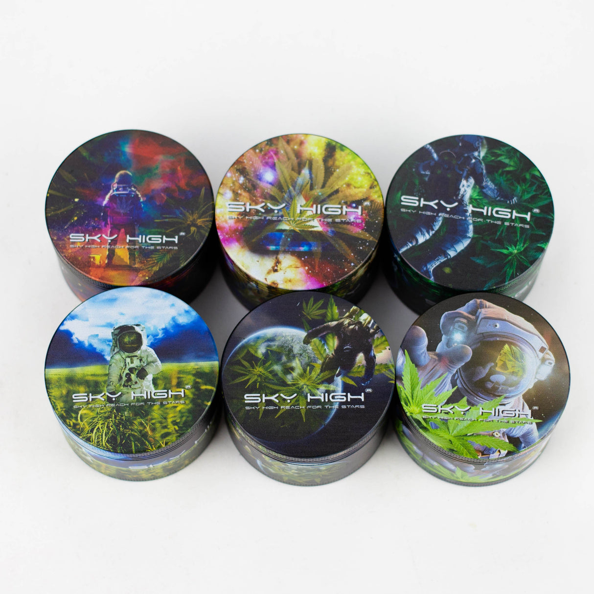 2.5" Metal Grinder 4 Layers with Astronaut Design Box of 6