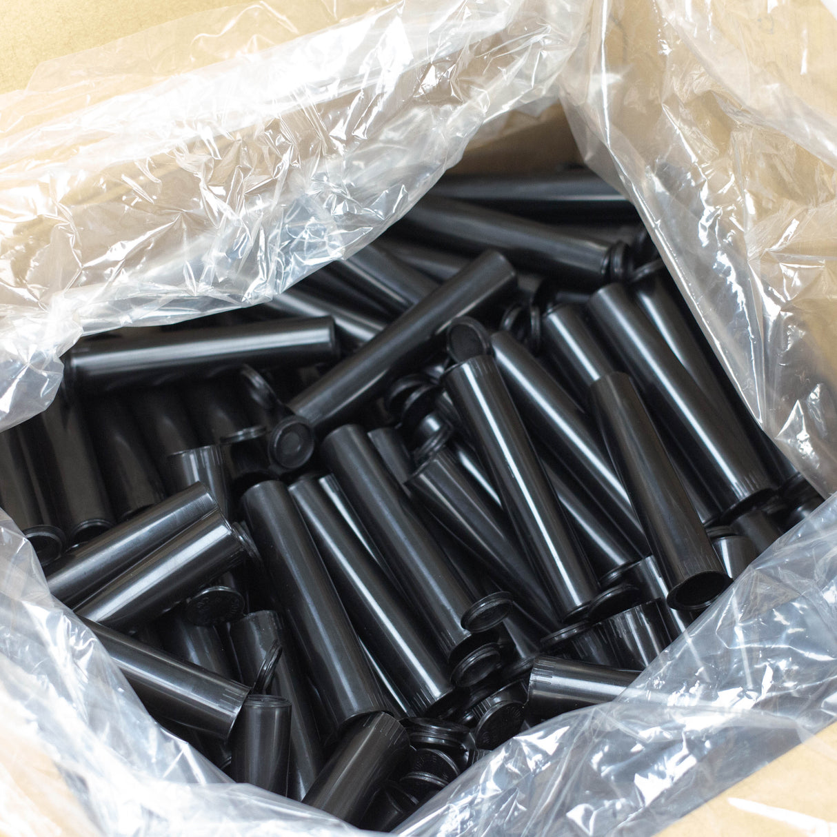 98mm Child proof Pop Top Opaque Black Plastic Pre-Roll Tubes - 600Count