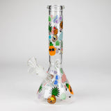 10" Glass Bong With Cartoon Design