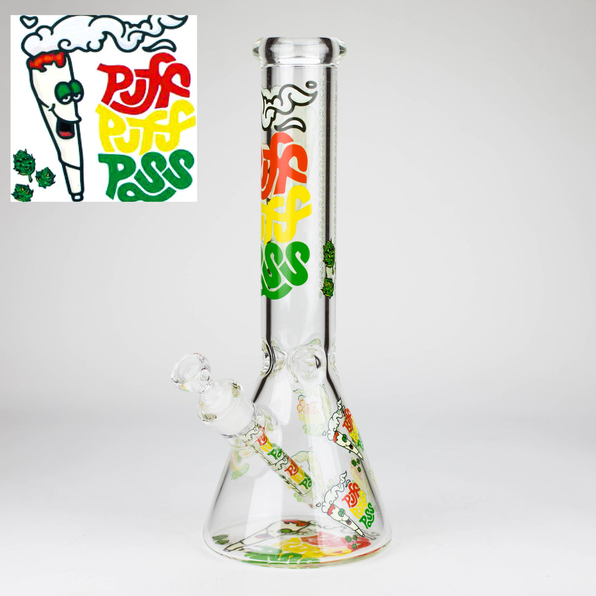 14″ Design Exclusive License Glass 7mm Bong Beaker Bong-Box of 6 [C1559-COMBO B]