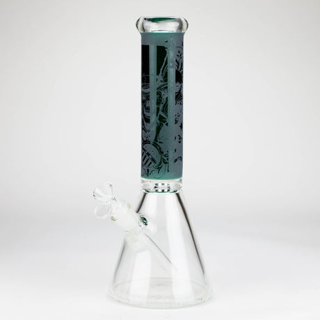 14" High Quality engraved Beaker Glass Bong  [C2664-3]