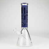 14" High Quality engraved Beaker Glass Bong  [C2664-3]