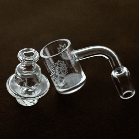 RUKIOO | 14mm Male 90 degree quartz banger with carb cap-Box of 12 [SMKJ-061]