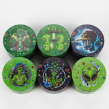 4 Layes 63mm Alien assorted Design Metal Grinder Box of 6 [SMKZ-001]