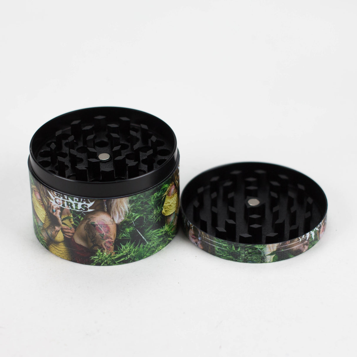 4 Layes 63mm Ganja Girls assorted Design Metal Grinder Box of 6 [SMKZ-001]