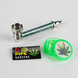 3.3″ Meral Pipe with Grinder Display of 12 [SMKZ-118]