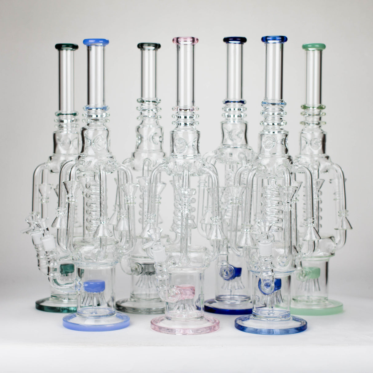 19" Coil Glass water recycler bong [C1576]