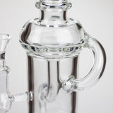 11″ Straight Tube Glass Recycler Bong With Color Base [C1556]