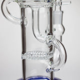 11″ Straight Tube Glass Recycler Bong With Color Base [C1556]