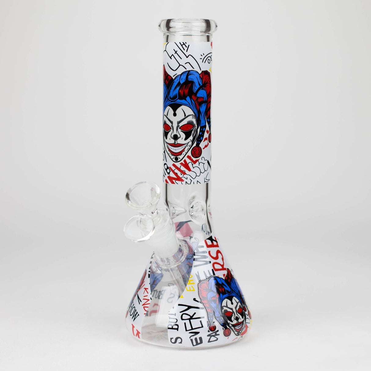 10" Glass Bong With Clown Design