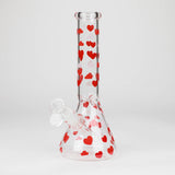 10" Glass Bong With Happy Valentine's Day Design