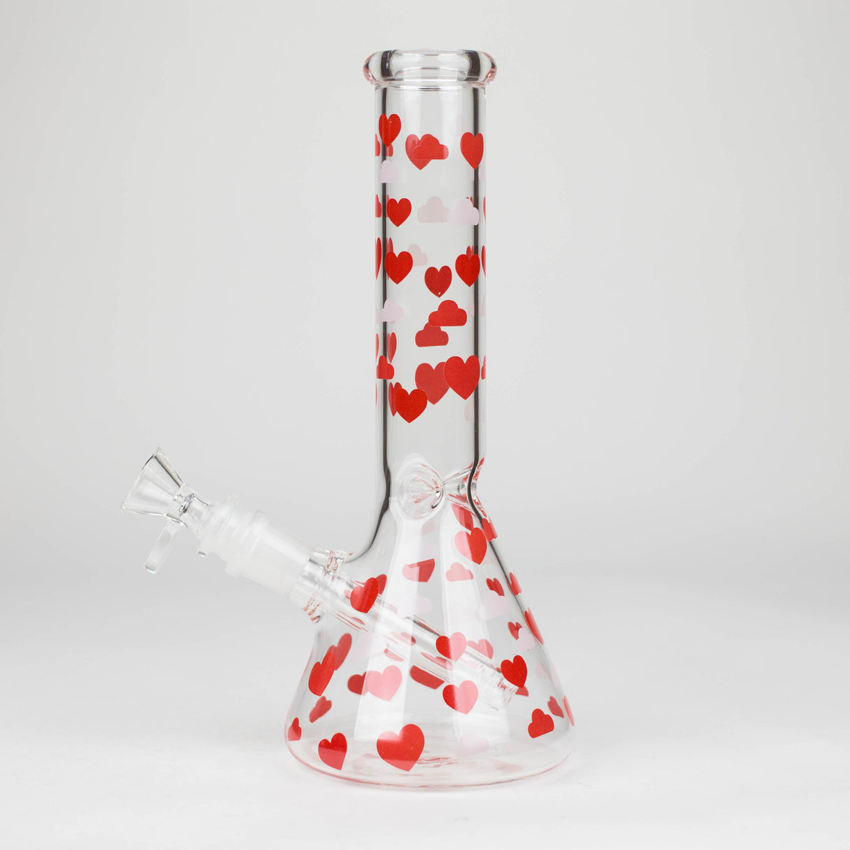 10" Glass Bong With Happy Valentine's Day Design