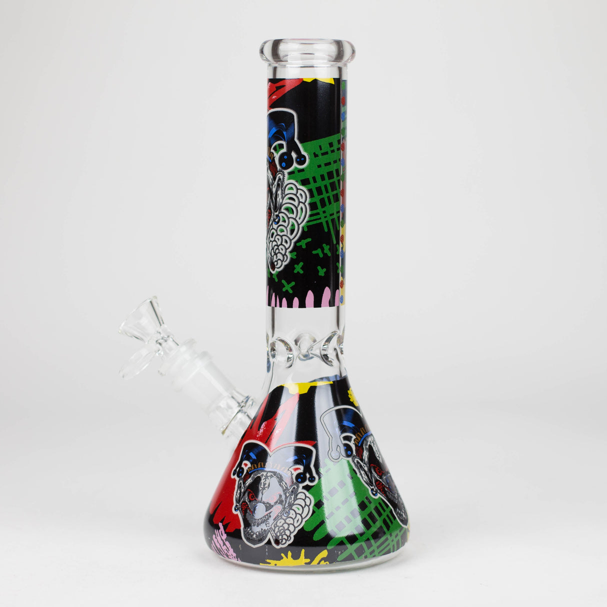 10" Glass Bong With Clown Design