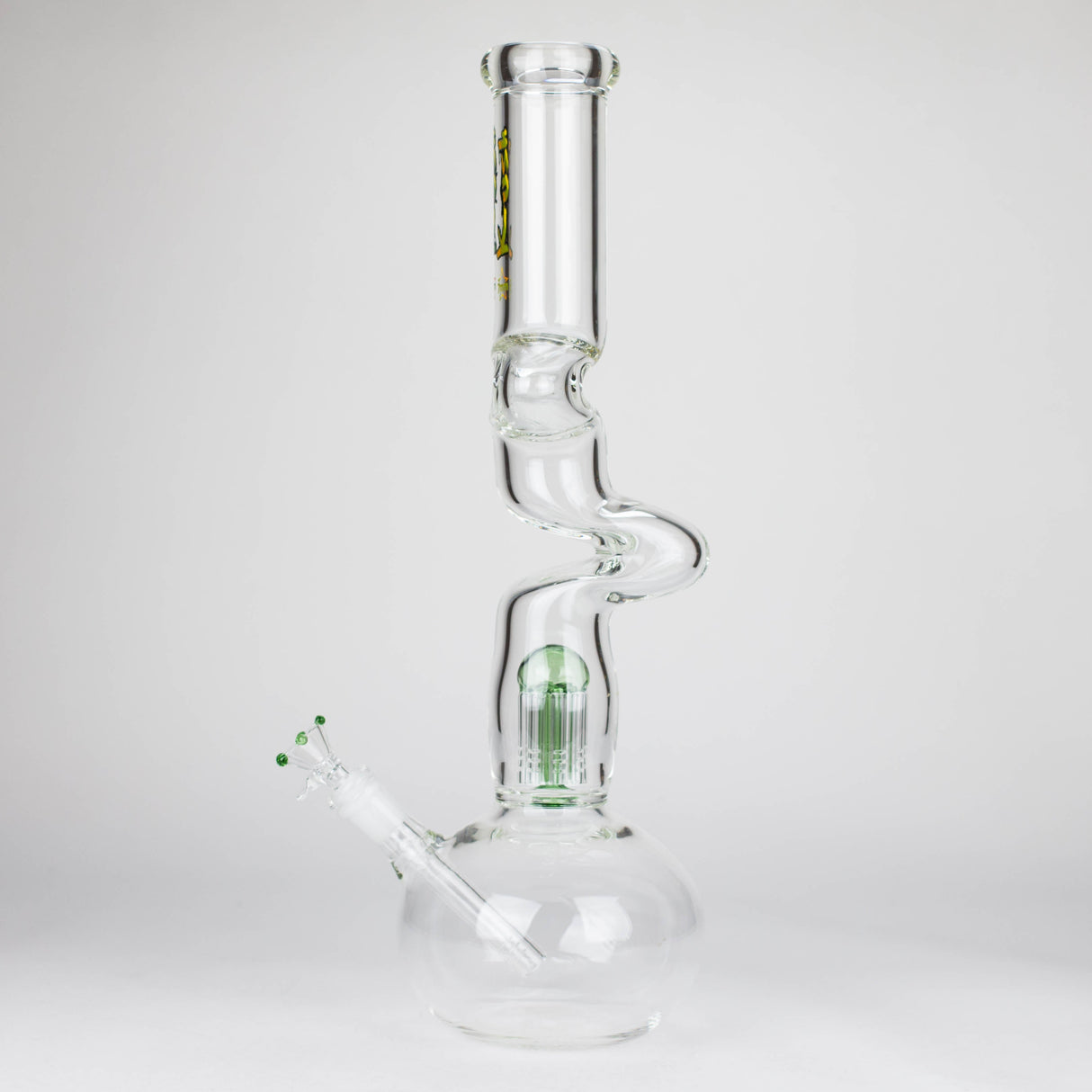 Kush | 17" Zig-Zag Rasta 420 glass bong