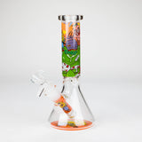 10" 4mm Cartoon Design Beaker Bong [PIP877]