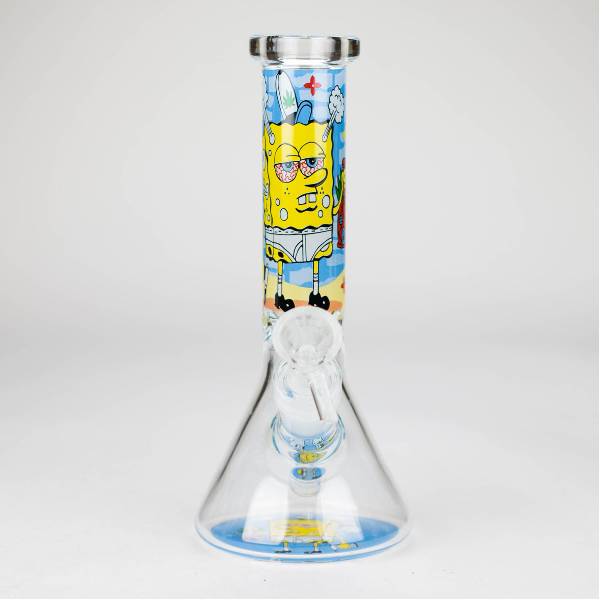 10" 4mm Cartoon Design Beaker Bong [PIP877]