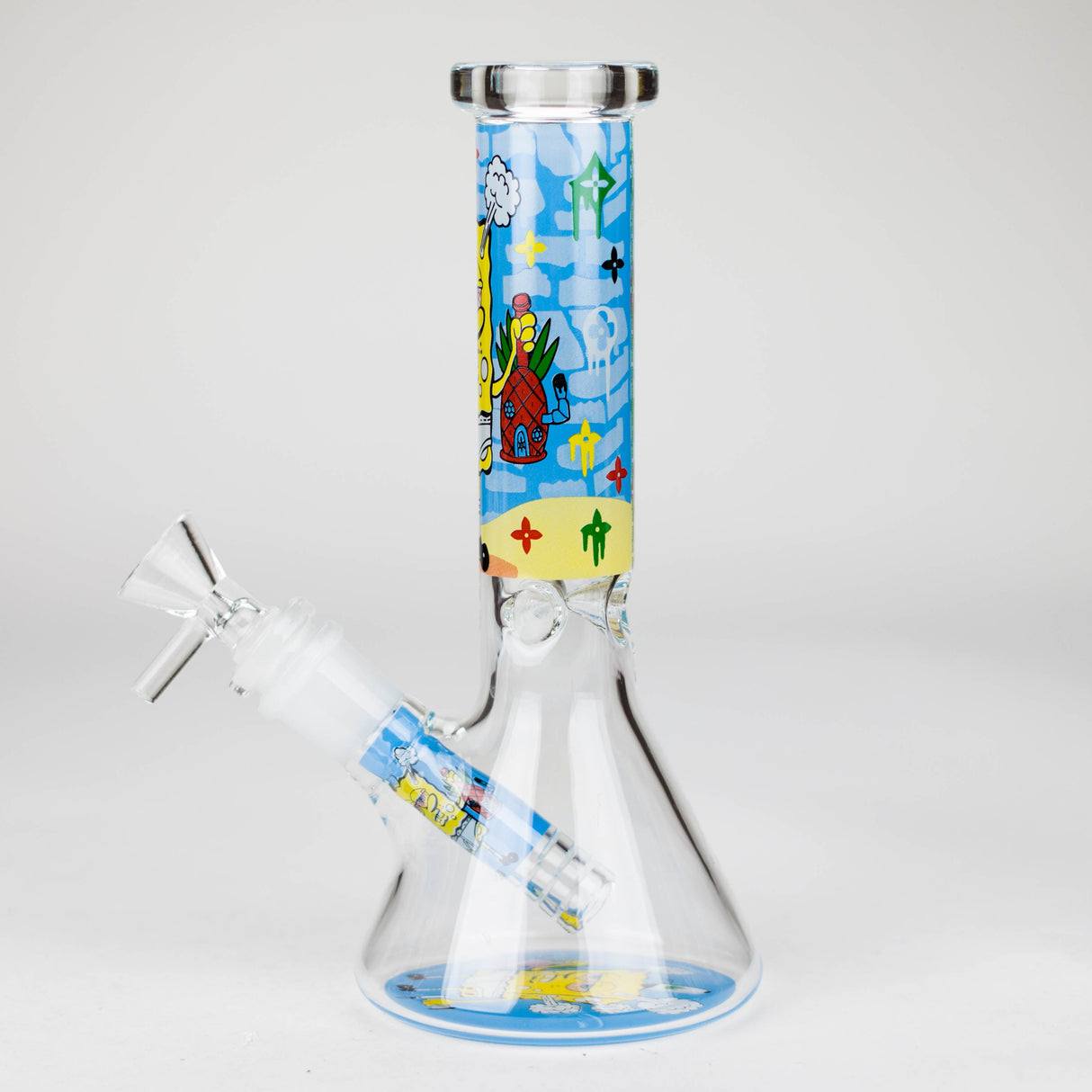 10" 4mm Cartoon Design Beaker Bong [PIP877]