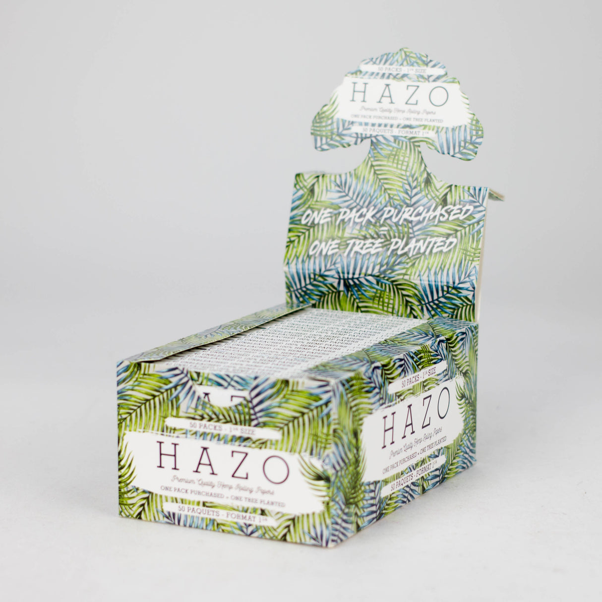 HAZO Hemp Rolling Papers | 1 1/4" - Full Display of 50x Booklets | Plants 50 Trees!