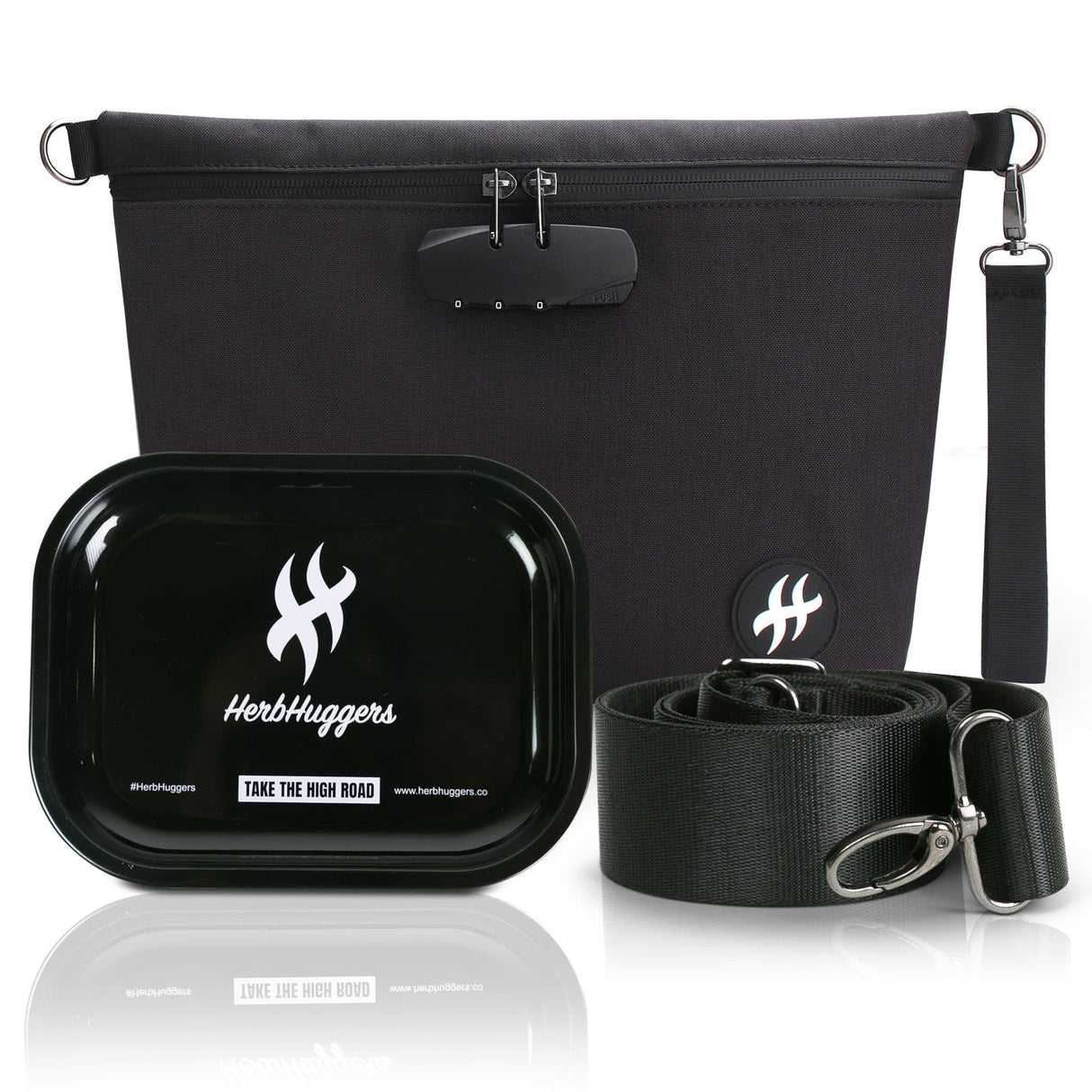 Smell Proof Bag with Combination Lock + Metal Rolling Tray_0