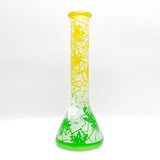 14" 5mm Abstract Design Beaker Glass Bong [LOT0072]_2