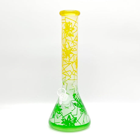 14" 5mm Abstract Design Beaker Glass Bong [LOT0072]_2