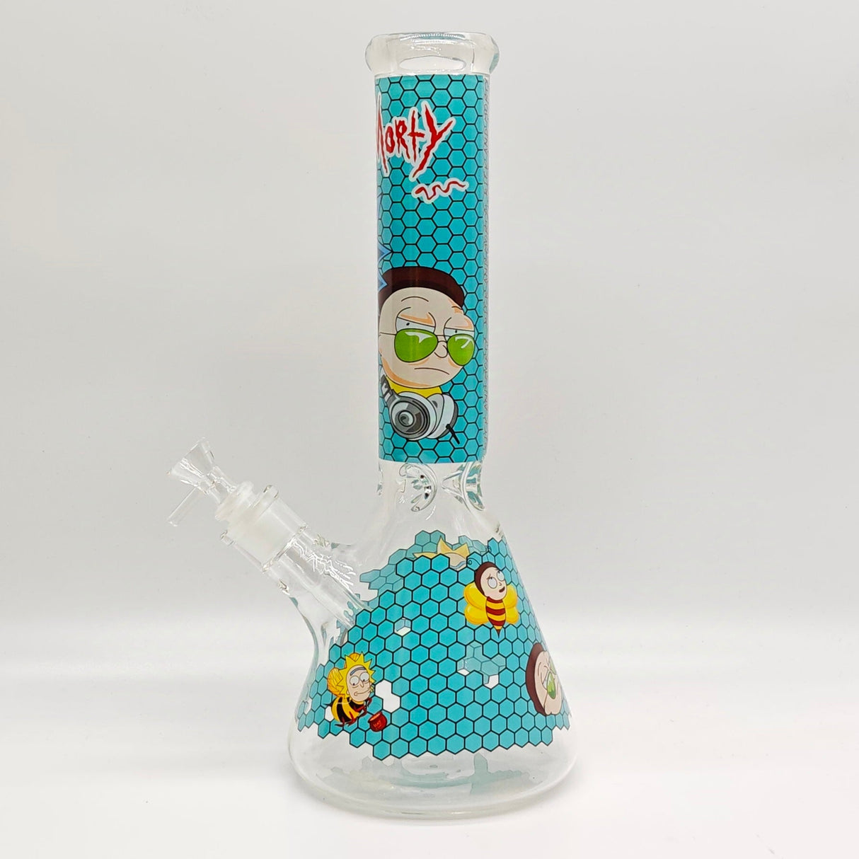 14" 7mm R&M Cartoon Beaker Glass Bong [P29]_7