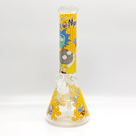 14" 7mm R&M Cartoon Beaker Glass Bong [P29]_2