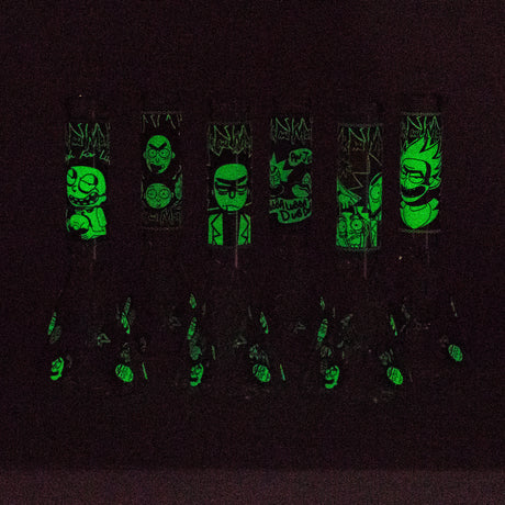 10" Comic Blast Glow in the dark Glass Bong [MG-160]