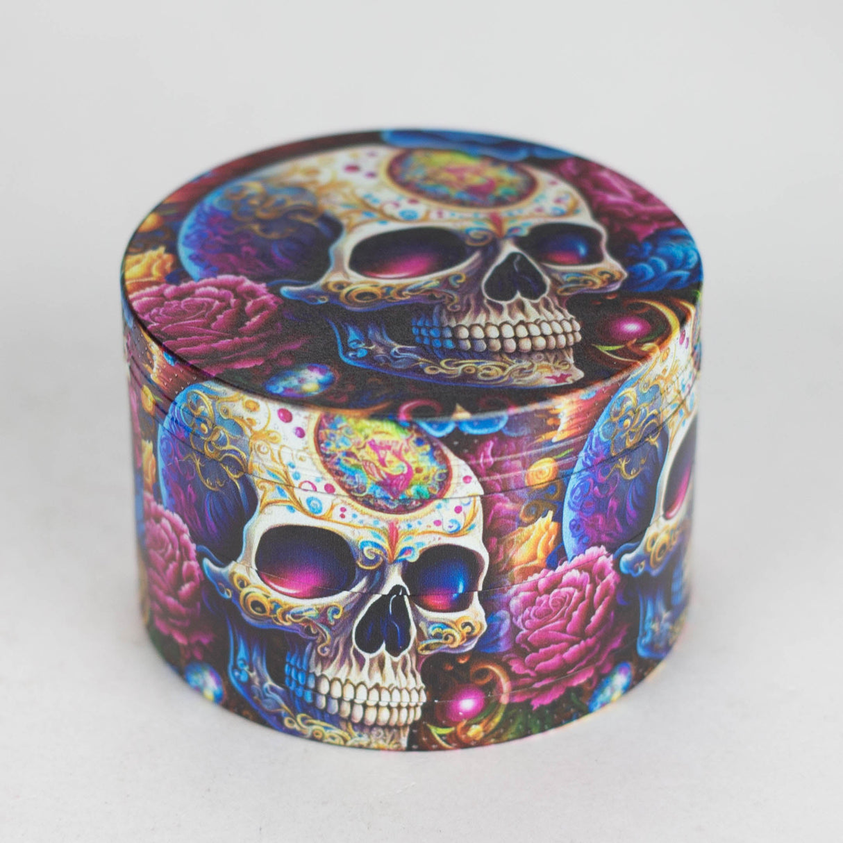 2.5" Metal Grinder 4 Layers with Rose Skull Design Box of 6