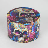 2.5" Metal Grinder 4 Layers with Rose Skull Design Box of 6