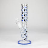 10" Color accented Staight Tube Glass Bong With Maple Leaf Design