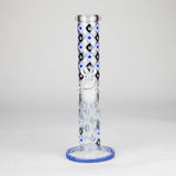 10" Color accented Staight Tube Glass Bong With Maple Leaf Design