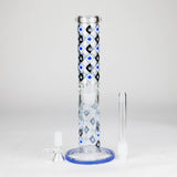 10" Color accented Staight Tube Glass Bong With Maple Leaf Design