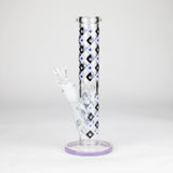 10" Color accented Staight Tube Glass Bong With Maple Leaf Design