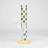 10" Color accented Staight Tube Glass Bong With Maple Leaf Design