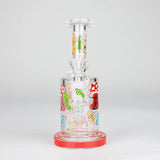 7" Color accented  Glass Bong With Perc- Mushroom Design